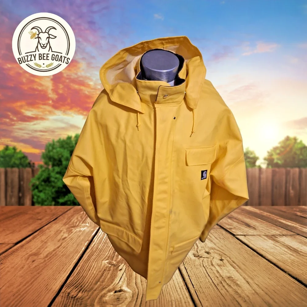 Carhartt Surrey Rain Coat Yellow PVC Waterproof Work Jacket High Visibility